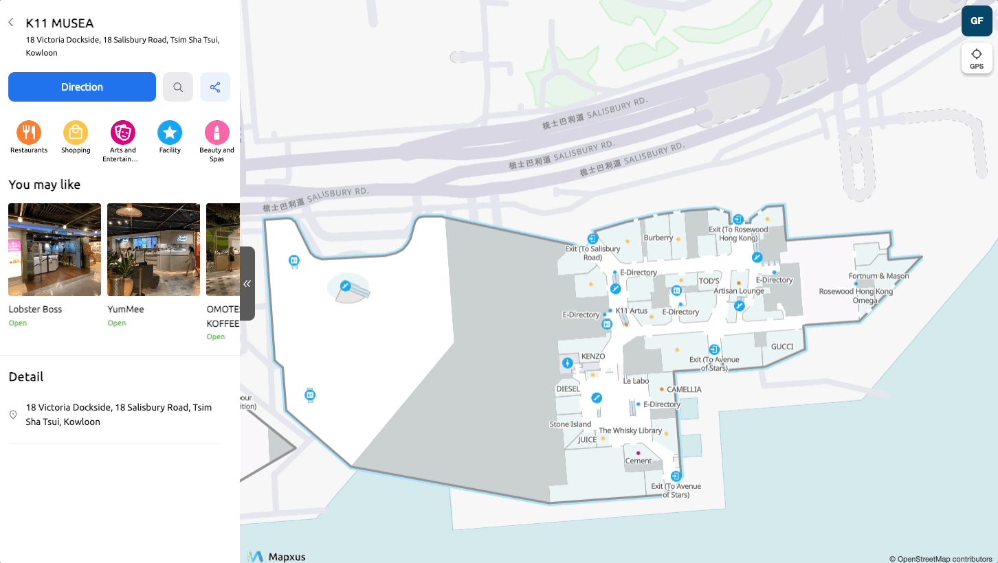 Indoor Map App interaction