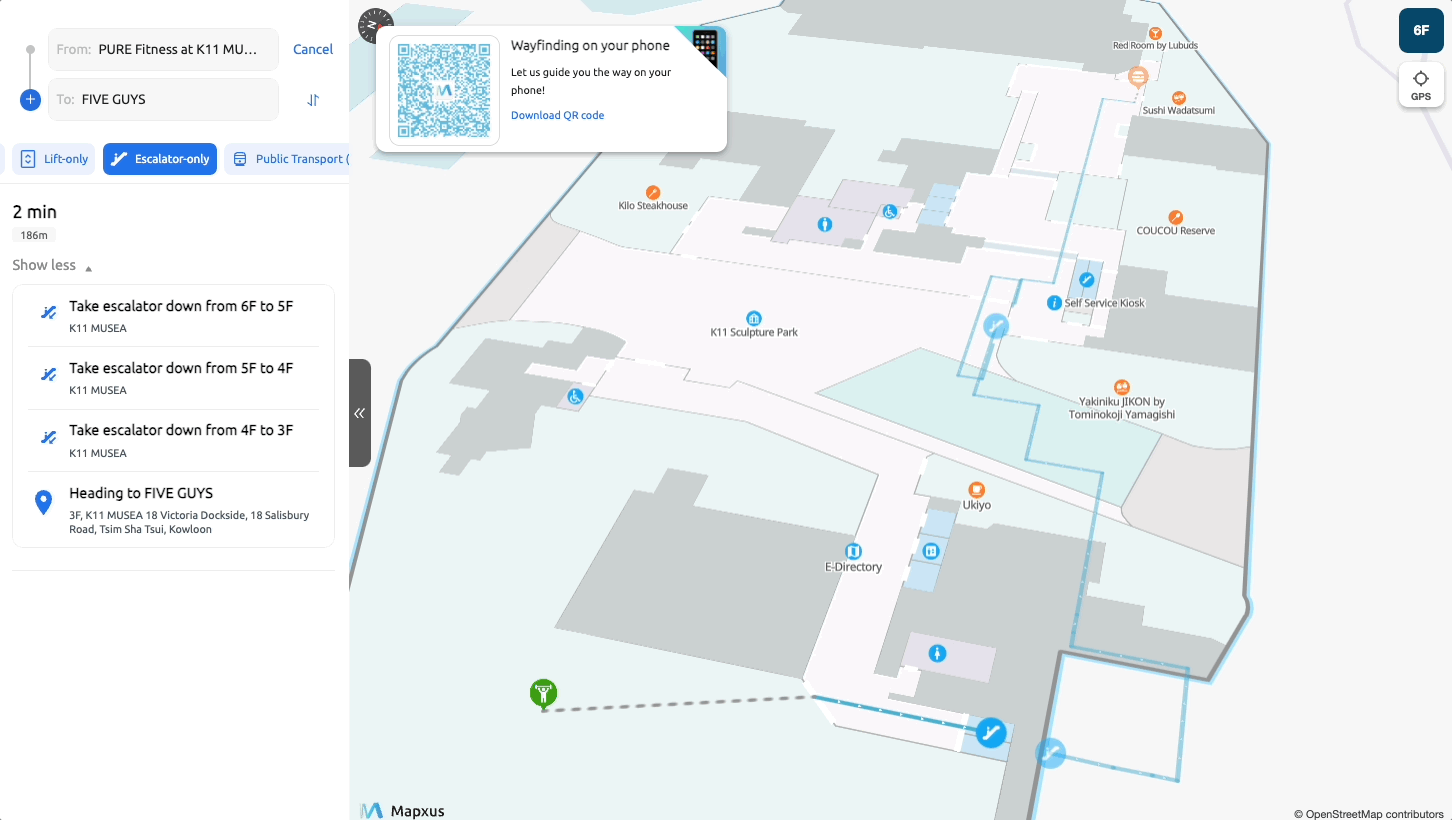 Indoor Map App navigation animation